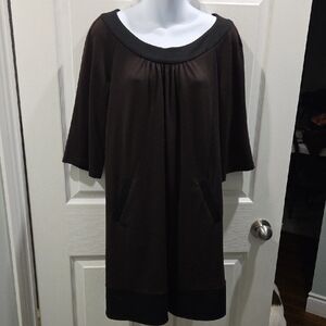 Muse Brown Dress With Black Trim Sz 10